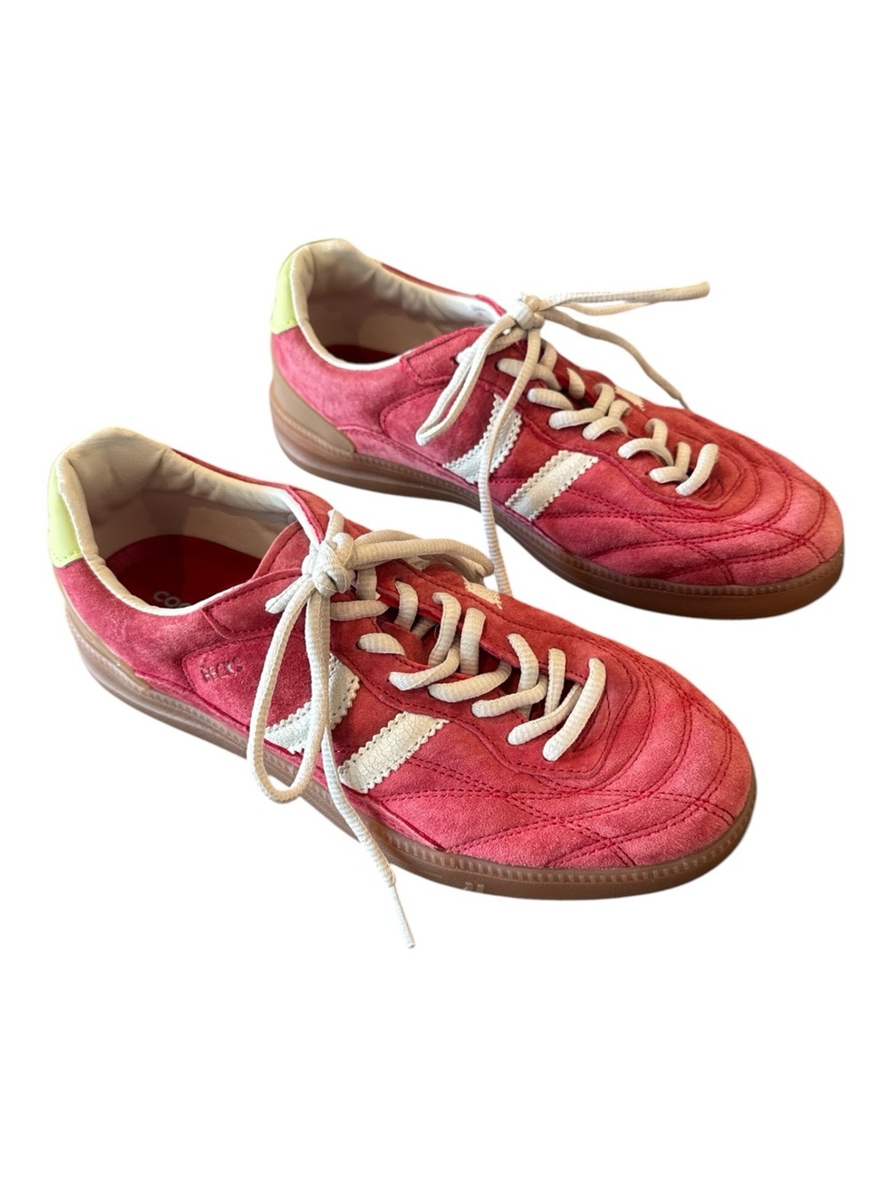 Coolway Becks Reddish Pink Suede Retro Soccer Sneakers Size 8